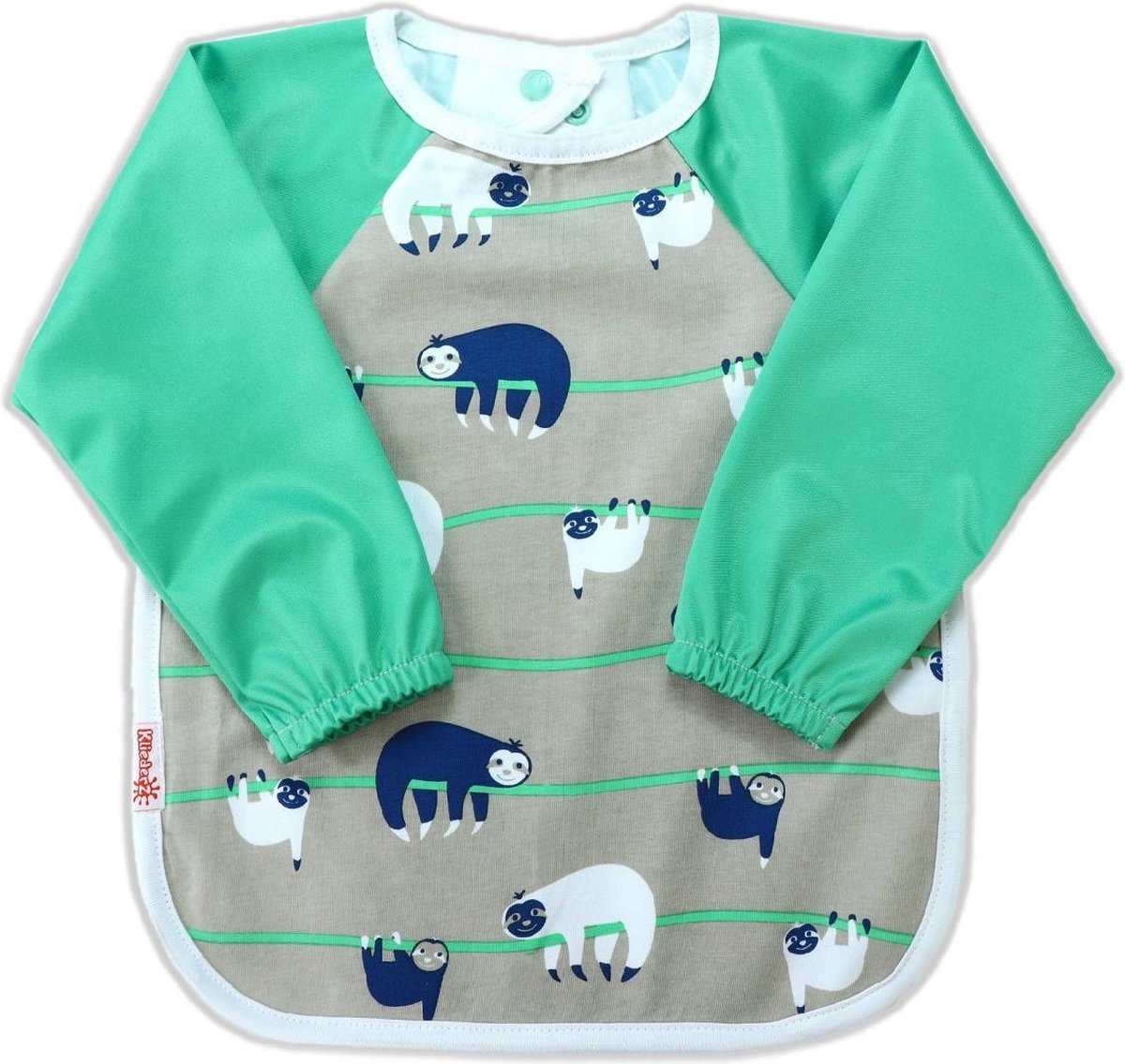 Goedkoopste KliederZ slab met mouwen | Groen Luiaard mouwslab baby | Jongens 8 - 24 mnd LB12a