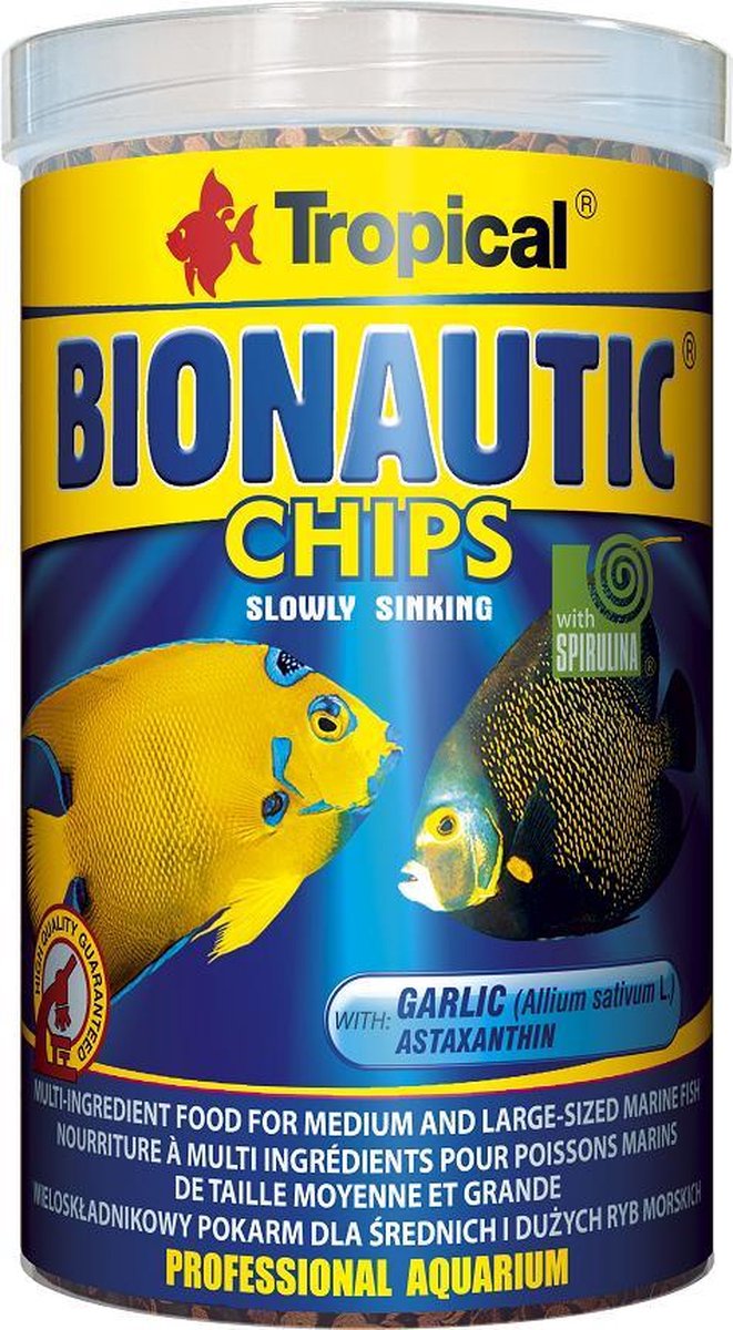 Tropical Bionautic Chips 1 Liter | Zeewater Visvoer | Aquarium Visvoer