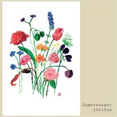 Flowerpainting by Albertien - Handgeschilderde kaarten - Zomerboeket - enkel
