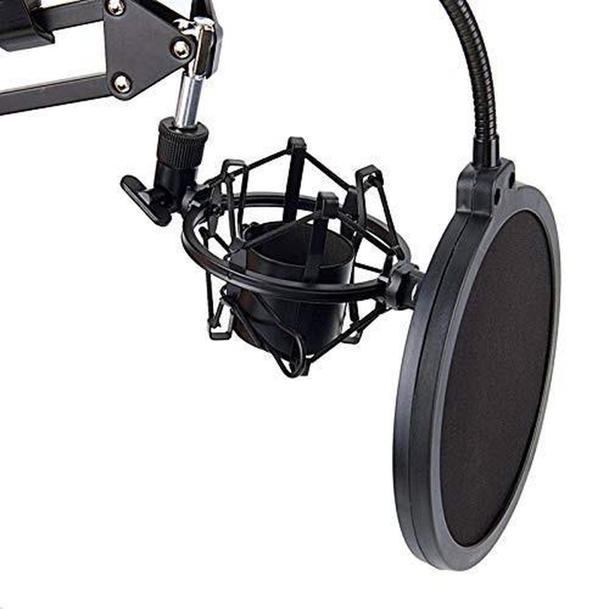 ICY BOX Professionele microfoonarm met tafelhouder, 360 graden draaibaar, 3/8 inch tot 5/8 inch adapter, kabelbeheer, voor Blue Yeti, Blue Snowball, HyperX QuadCast en nog veel meer, 60872, zwart ICY BOX Professionele microfoonarm met tafelhouder, 360 graden draaibaar, 3/8 inch tot 5/8 inch adapter, kabelbeheer, voor Blue Yeti, Blue Snowball, HyperX QuadCast en nog veel meer, 60872, zwart