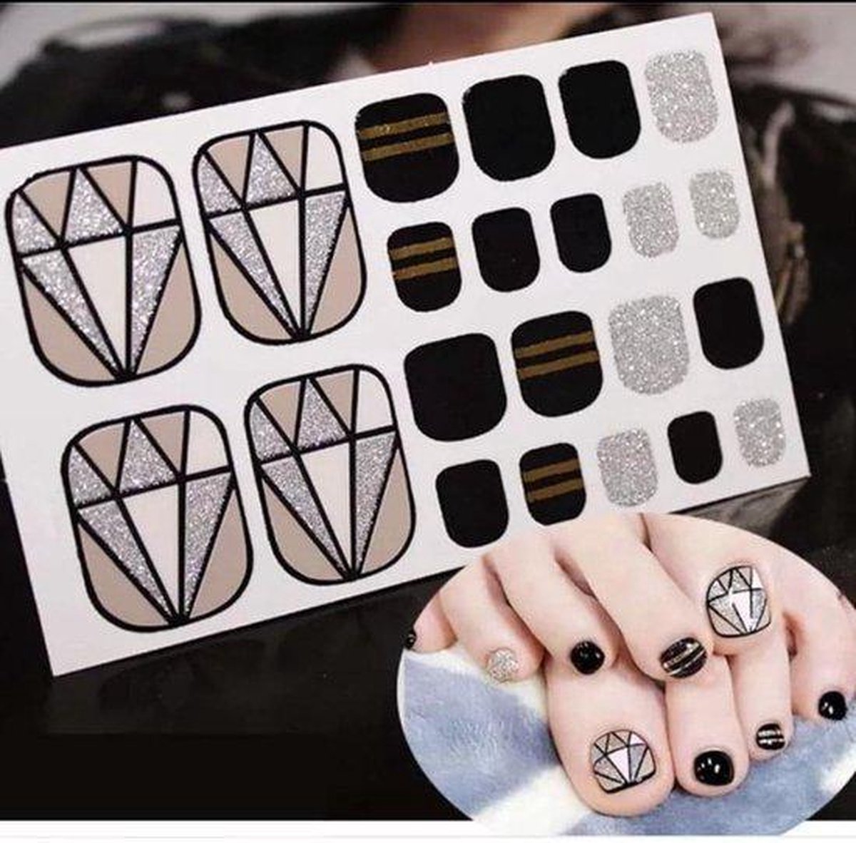 Goedkoopste teen nagel stickers nailart diamant nail art sticker kalknagel verbergen
