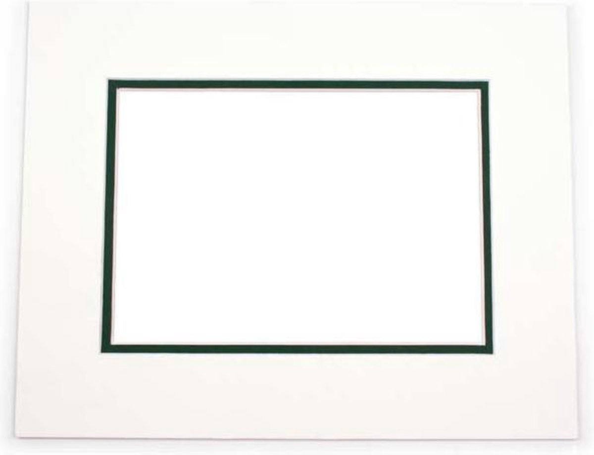 Passepartout Dubbeldik Wit/Donker Groen 27,9x35,6cm (10 stuks)