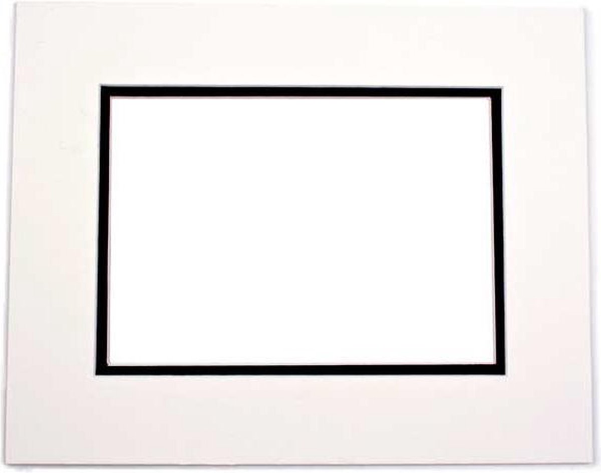 Passepartout Dubbeldik Ivoor/Zwart 27,9x35,6cm (10 stuks)