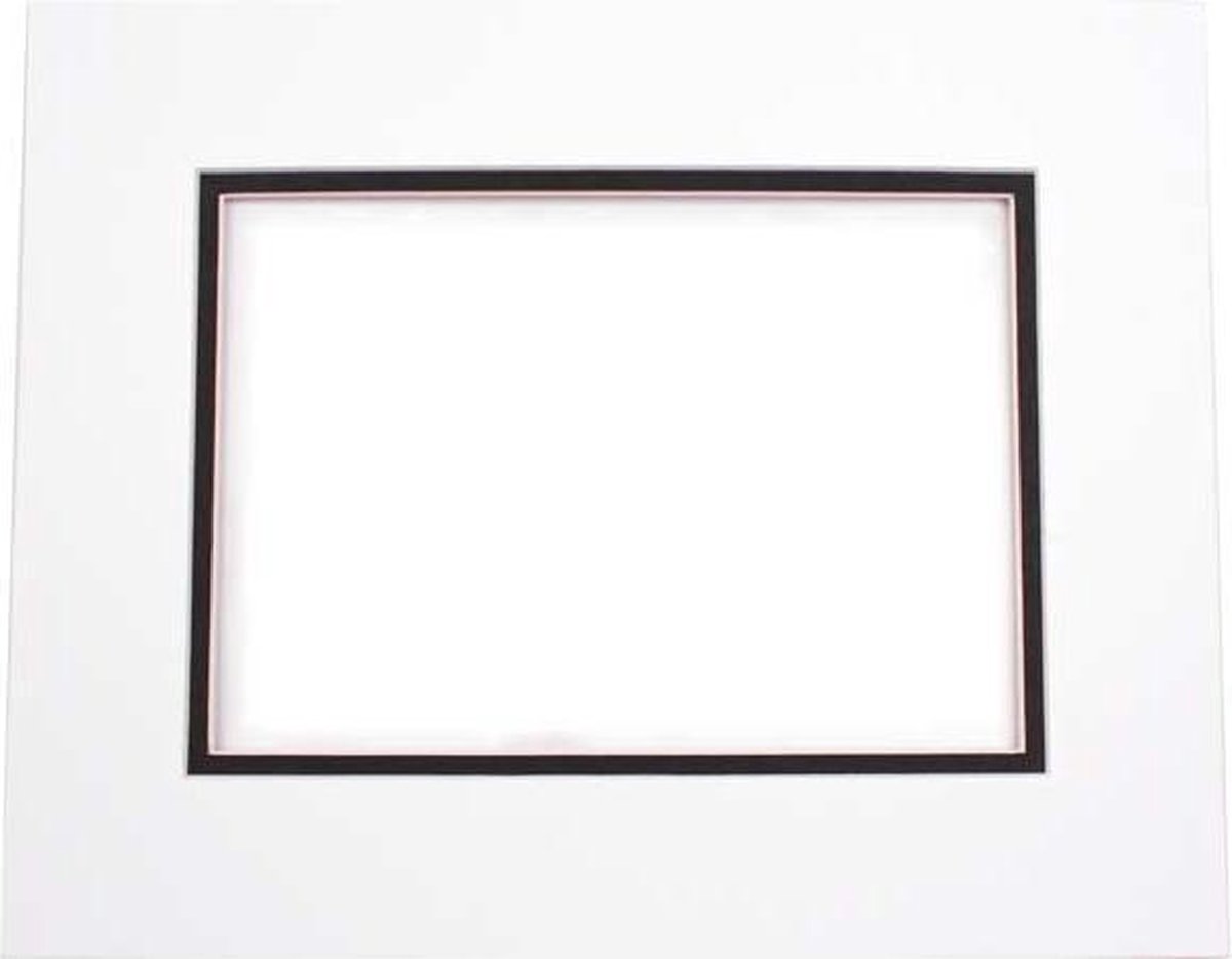 Passepartout Dubbeldik Wit/Zwart 27,9x35,6cm (10 stuks)