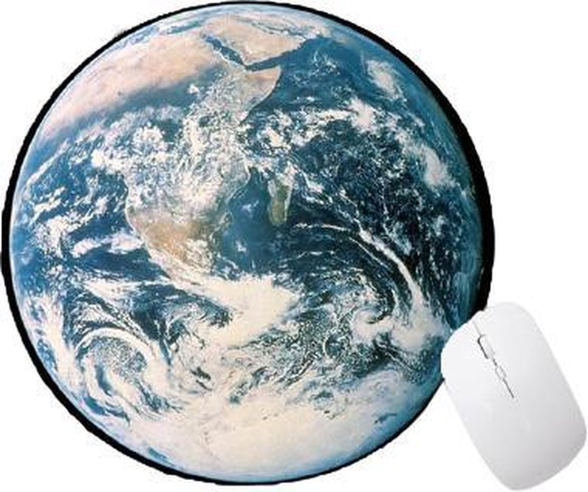 Muismat rond - wereldbol - wereld - world globe - muismatten - 20 x 20 cm - ronde mouse pad - mousepad