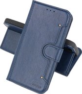 Booktype Wallet Cases - Pasjeshouder Telefoonhoesje - Portemonnee Hoesje - Geschikt voor iPhone 12 Mini - Navy