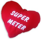 Sierkussen - Hart Met "super Meter" - Rood - 20 Cm X 30 Cm