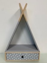 Decoratief houten kastje: in tipi-vorm met hondenpoot patroon - 1 stuk (klein formaat)