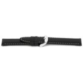 Horlogeband H126 Gevuld Riviera Zwart Leder 22x22 mm