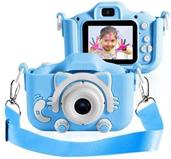 OHOME® Digitale Kindercamera HD 1080p 32GB Inclusief Micro SD Kaart - Vlog Camera voor Kinderen - Digitaal Kinderfototoestel - Klein Formaat Speelgoed Camera - Alternatief Vtech Kidizoom - Blauw