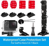 PRO SERIES Kit Motor Helm Mount Accessories + Waterdicht Housing Case voor GoPro (2018) / 5 / 6 en 7 Black