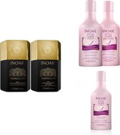 Inoar Moroccan keratine behandeling incl. verzorging ( Pos Progresso shampoo, conditioner en leave-in )