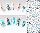 blauw Nail art stickers vlinder butterfly + - 70 pcs nailart