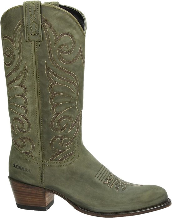 Sendra 11627 Debora dames cowboylaars - Kaki - Maat 38