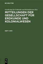 Mitteilungen der Gesellschaft fur Erdkunde und Kolonialwesen Mitteilungen der Gesellschaft fur Erdkunde und Kolonialwesen