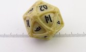 PolyHero D20 Orb - Parchment & Black Ink