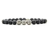 Beaddhism - Armband - Lava - Zilver - Yasa 3 - 8 mm - 18 cm