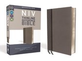 NIV, Thinline Reference Bible, Leathersoft, Gray, Red Letter, Comfort Print