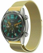 Luxe Milanese Loop Armband Voor Huawei Watch GT 2 Pro Horloge Bandje - Metalen iWatch Milanees Watchband Polsband - Stainless Steel Mesh Watch Band - Horlogeband - Magneet Sluiting - Goud Kle