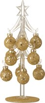 J-Line Boom Met Ballen Sterretjes Glas Goud Small