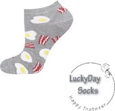 Verjaardag cadeau - Ontbijt Sokken - Sneaker - Sokken - Sneaker - Leuke sokken - Vrolijke sokken - Luckyday Socks - Sokken met tekst - Aparte Sokken - Socks waar je Happy van wordt