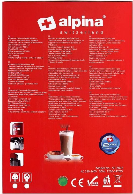 Alpina Espressomachine met melkopschuimer