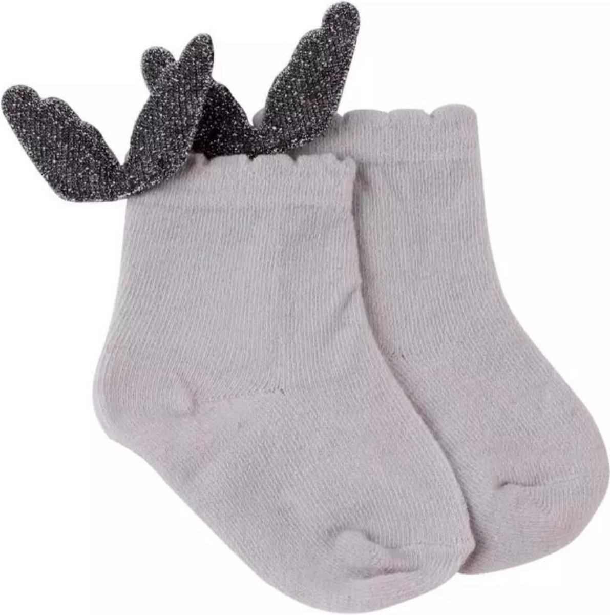 Fabs World baby sokken vleugeltjes grijs (0-6 maanden)