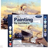 Schilderen op nummer - Paint by numbers -  Cruiseschip arriveert 28.6x39cm - Schilderen op nummer volwassenen - Paint by numbers volwassenen