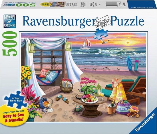 Ravensburger puzzel Strandavond - Legpuzzel - 500 stukjes | bol.com
