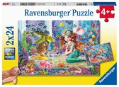 Ravensburger puzzel Betoverende zeemeerminnen  - 2 x 24 stukjes - kinderpuzzel