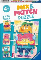 Ravensburger Mix & Match puzzel Grappige monsters  - 3 x 24 stukjes - kinderpuzzel
