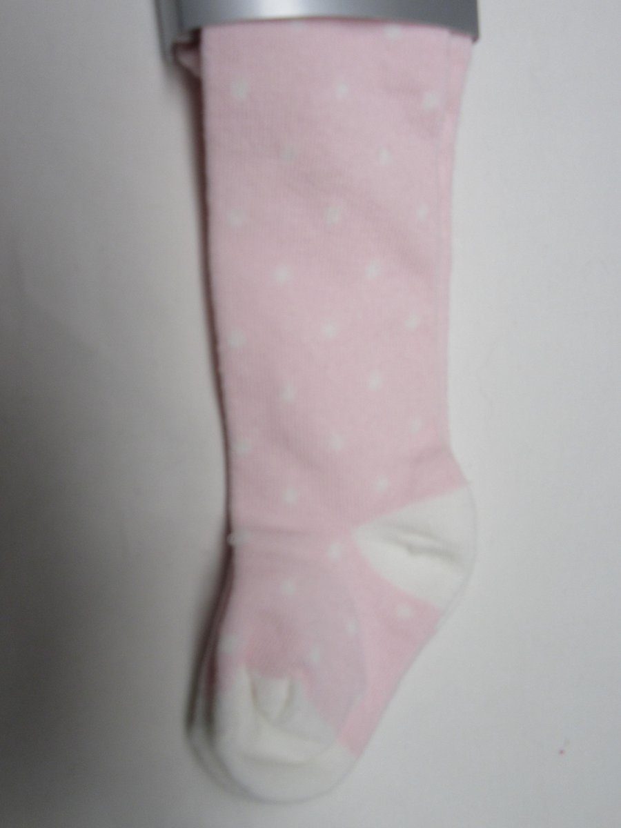 dirkje , maillots, collant , kousenbroek rose met witte stip 0-6 maand