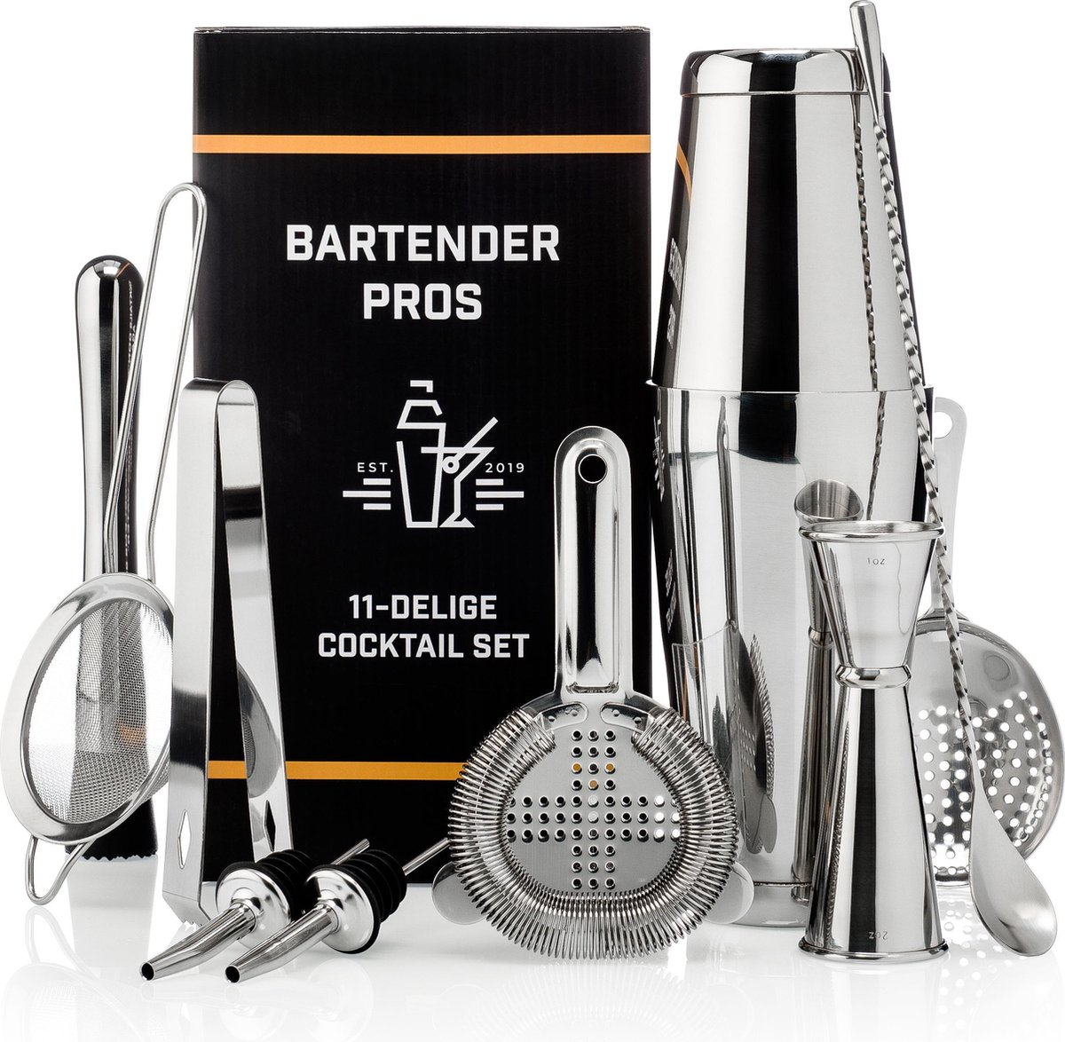 Cocktail Set Bartender Pros - Cocktail Shaker - 11-Delige Cocktailset - Boston shaker - Cocktailsha