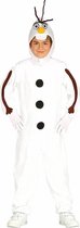Guirma - Sneeuwman & Sneeuw Kostuum - Sneeuwpop Onesie Kind Kostuum - Wit / Beige - 3 - 4 jaar - Carnavalskleding - Verkleedkleding