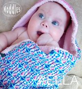 Handgemaakte badcape met vlinders - zomer wikkeldoek Blooming Butterfly - 85x75cm - 0 tot 2 jaar