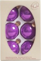 Kerstbal - set van 6 stuks - pearl mauve - d7cm - glas