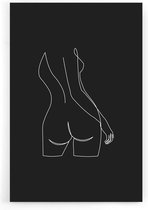 Walljar - Woman Body Line Art - Muurdecoratie - Poster met lijst