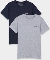 Tiffosi, T-Shirt, set van 2 basics T-Shirts blauw, grijs maat 128