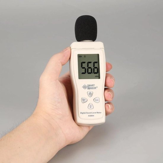 Geluidsalarm Instelbaar Digitale Geluidsmeter Met Groot Scherm – Meet 30 Tot 130 DB – Heeft Alarm En Achtergrondverlichting Geluidsniveau Meting