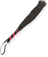 Leather SM - Flogger - Rundsleer - Zwart+Fuchsia - 35+15cm