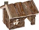 Duvo+ Knaagdieren houten lodge in schors 15x11x12cm