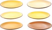 Dinerborden (6 stuks) - Gele Tinten - Ø26.5cm - Dinerbord - Borden
