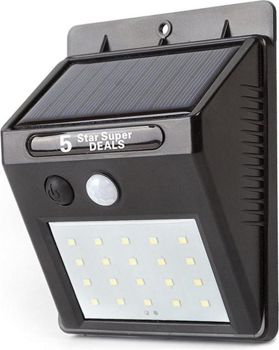 Solar LED Lamp - 20 LED Verlichting - Verlichting op Zonne-energie - IP65 Waterdicht | Buitenverlichting - Buitenlamp op solar verlichting - Bewegingssensor & Nachtsensor - Tuinlamp