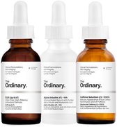 The Ordinary Glowing Skincare tripple | The Ordinary Caffeine Solution 5% + EGCG | The Ordinary Alpha Arbutin 2% + Hyaluronic Acid | The Ordinary EUK 134 0.1% | Egale teint | glanz