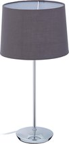Relaxdays tafellamp slaapkamer - schemerlamp woonkamer - E14 fitting - nachtlampje - grijs