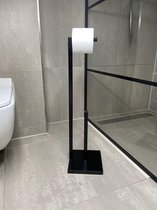 Staande toiletrolhouder - zwart - staal - design - wc rolhouder - industrieel