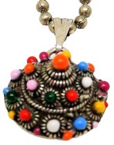 Pendentif bouton tour Zeeland bonbon, couleurs vives, qualité design avec chaîne boule