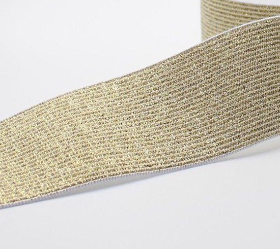 band elastiek goud - gouden bandelastiek - 25 mm x 2,5 m - kledingelastiek  | bol.com