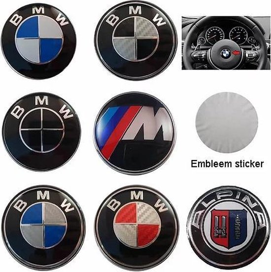 toewijzen druk Hilarisch BMW Logo Embleem Stuurwiel 45mm Zwart-Rood Carbon | bol.com