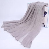 Shawl Satin Grey - 180 * 55 cm - Luchtige omslagdoek in grijs linnenlook